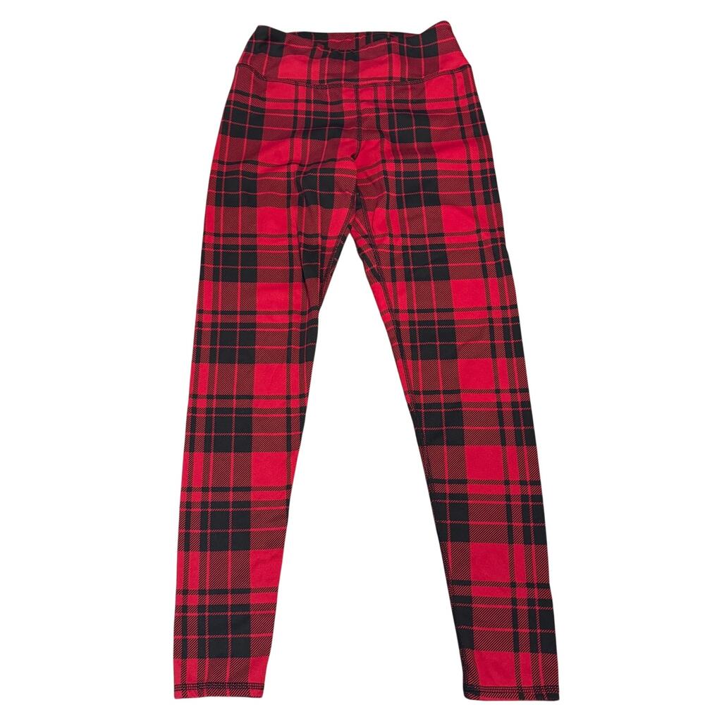 Cuddl Duds ClimateRight Red Plaid Fleece Leggings Womens XS Base Layer Warm